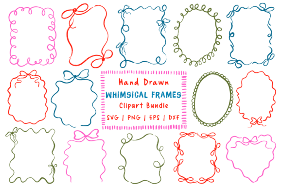 Download Whimsical Frames Doodle Clipart Bundle - Frame Collection