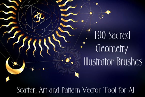 Download 190 Sacred Geometry Illustrator Brushes - Illustrator Collection