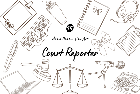 Download 15 Court Reporter Line Art Clipart - Line art clipart Collection