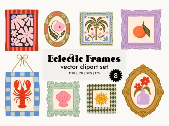 Download Eclectic Frames Vector Clipart Set - Frame Collection