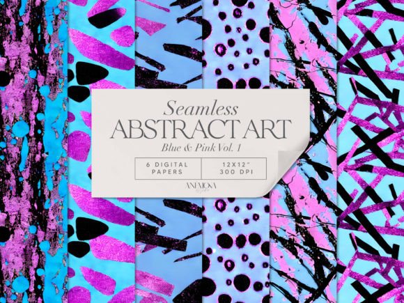 Download Blue and Pink Paper Pack Abstract Art - Blue and pink Collection