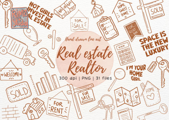 Download Real Estate Realtor Line Art Clipart PNG - Line art clipart Collection