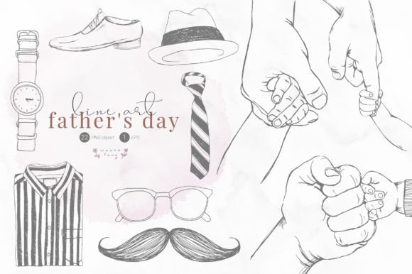 Download Father's Day Line Art Clipart, PNG - Line art clipart Collection