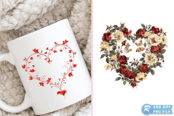 Download Valentine Floral Heart Illustration PNG - Premium Resources