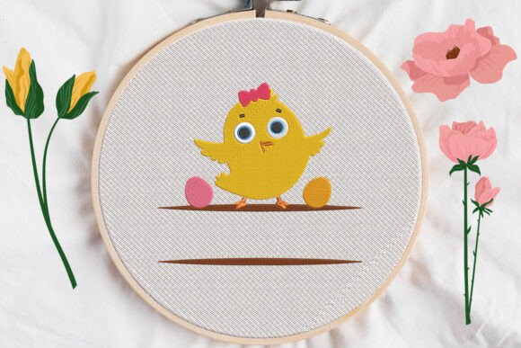 Download Chick Split Text Frame, Girly, Easter - Frame Collection